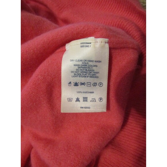 Landsend Turtleneck Sweater 100% Cashmere Coral Retail $199 Size M - Picture 7 of 7
